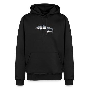 Spinner Delphin - Langschnauzendelfin - dauphin - Männer Premium Bio Hoodie - Schwarz - Vorne - Nico (187cm)
