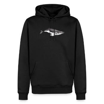 Yubarta - baleine à bosse - baleine à bosse - Sweat à capuche Premium bio Homme - noir - Devant - Nico (187cm)