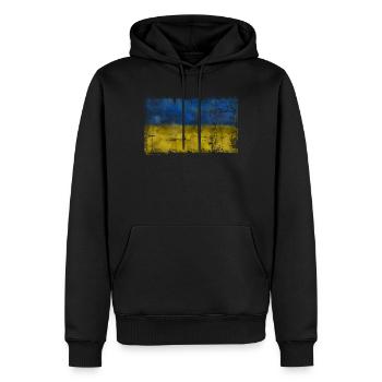 Ukraine - Männer Premium Bio Hoodie - Schwarz - Vorne - Nico (187cm)
