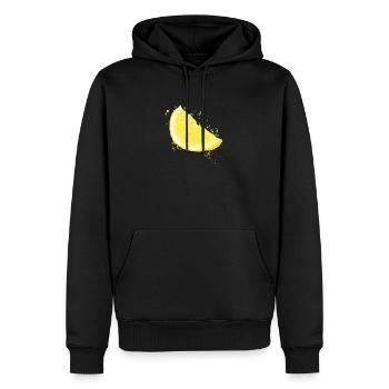 Zitrone - Männer Premium Bio Hoodie - Schwarz - Vorne - Nico (187cm)