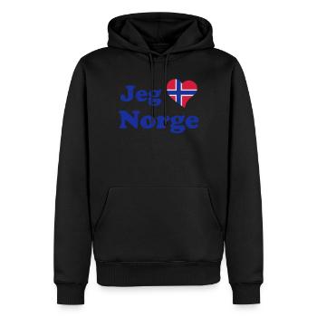 norway_heart_nor_3clr - Sweat à capuche Premium bio Homme - noir - Devant - Nico (187cm)