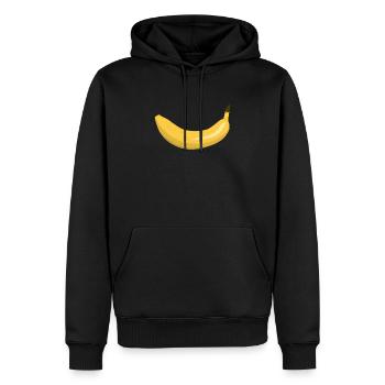 Banane sourire - Sweat à capuche Premium bio Homme - noir - Devant - Nico (187cm)