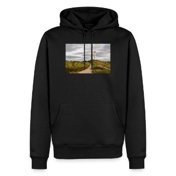 Leuchtturm Lyngvig Fyr - Männer Premium Bio Hoodie - Schwarz - Vorne - Nico (187cm)
