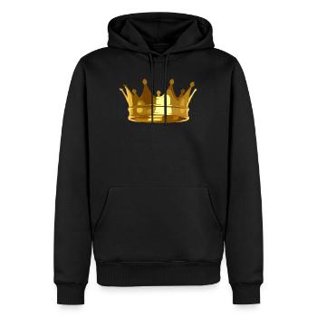 Krone Du bist der King König - Männer Premium Bio Hoodie - Schwarz - Vorne - Nico (187cm)