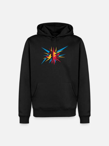 Explosion and rays - Men’s Premium Organic Hoodie - black