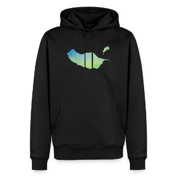 Madeira - Männer Premium Bio Hoodie - Schwarz - Vorne - Nico (187cm)