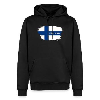 Drapeau de la Finlande / cadeau Helsinki Scandinavie - Sweat à capuche Premium bio Homme - noir - Devant - Nico (187cm)