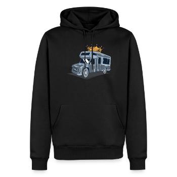 Camping-car / Caravane / Camping - Sweat à capuche Premium bio Homme - noir - Devant - Nico (187cm)
