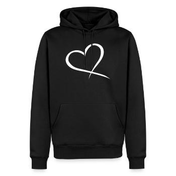 Amour de conception de coeur - Sweat à capuche Premium bio Homme - noir - Devant - Nico (187cm)