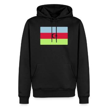 Azerbaïdjan T-shirt Azerbaïdjan Bayrak - Sweat à capuche Premium bio Homme - noir - Devant - Nico (187cm)