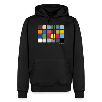 ColorChecker - Men’s Premium Organic Hoodie - black - Front - Nico (187cm)