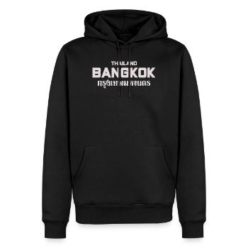 Bangkok Großbuchstaben Stadtbild - Männer Premium Bio Hoodie - Schwarz - Vorne - Nico (187cm)