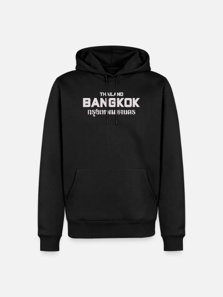 Bangkok Uppercase Cityscape - Men’s Premium Organic Hoodie - black