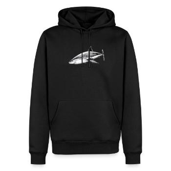 Weißer Hai - Weißer Hai - Männer Premium Bio Hoodie - Schwarz - Vorne - Nico (187cm)