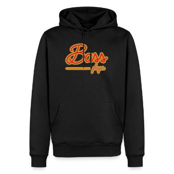 Bassiste - Sweat à capuche Premium bio Homme - noir - Devant - Nico (187cm)