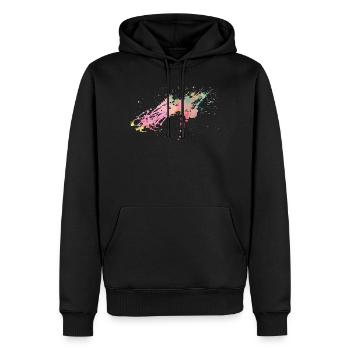Splash - Color Design - Männer Premium Bio Hoodie - Schwarz - Vorne - Nico (187cm)