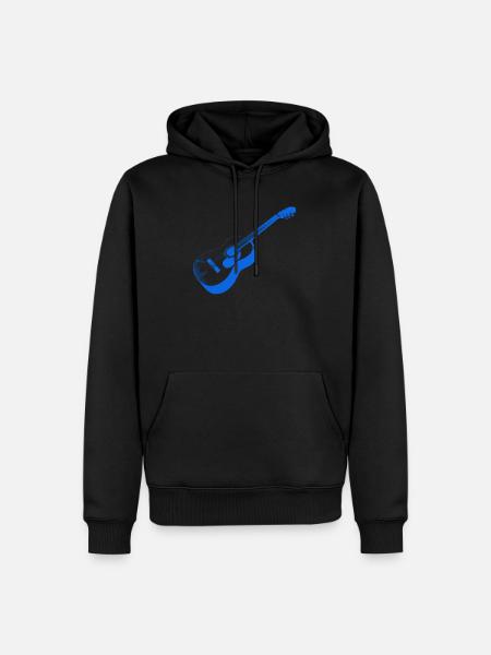 Artful Acoustic Guitar Print - Men’s Premium Organic Hoodie - black
