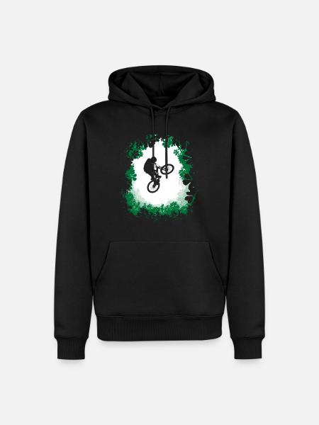 Dirt jump vtt dans la forêt - Sweat à capuche Premium bio Homme - noir