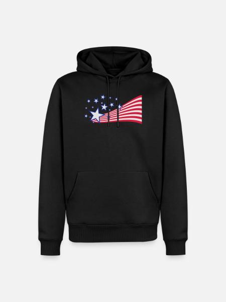 USA drapeau - Sweat à capuche Premium bio Homme - noir