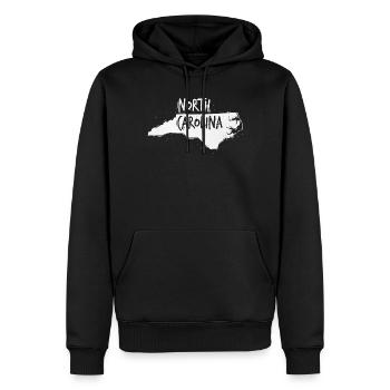 North Carolina - Männer Premium Bio Hoodie - Schwarz - Vorne - Nico (187cm)