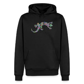 Gecko, salamandre, concours de modèles - Sweat à capuche Premium bio Homme - noir - Devant - Nico (187cm)