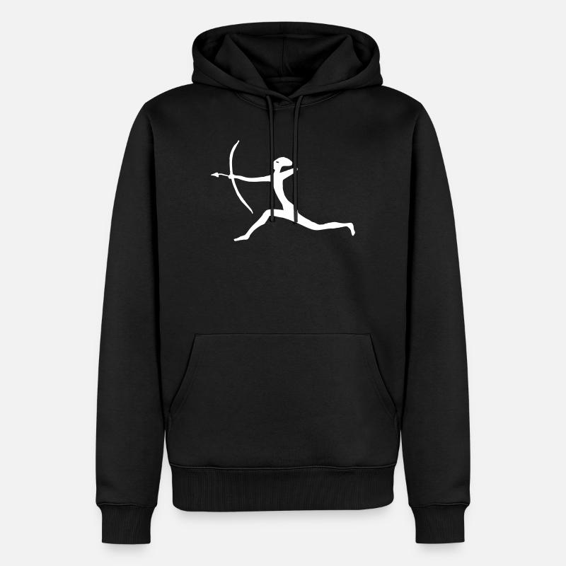 Jäger mit Pfeil und Bogen - Männer Premium Bio Hoodie - Schwarz