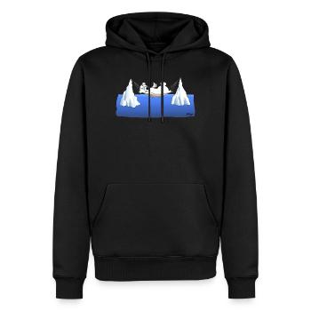 Eisberg Chillen - Männer Premium Bio Hoodie - Schwarz - Vorne - Nico (187cm)