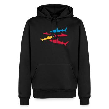 haie - Männer Premium Bio Hoodie - Schwarz - Vorne - Nico (187cm)