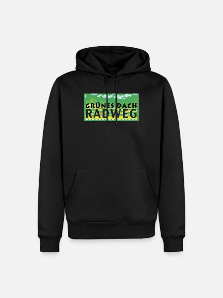 Grünes Dach Radweg - Männer Premium Bio Hoodie - Schwarz