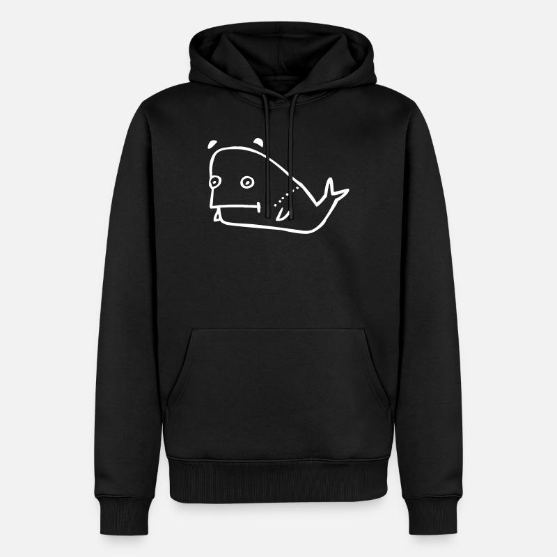 Wal Comic - Männer Premium Bio Hoodie - Schwarz
