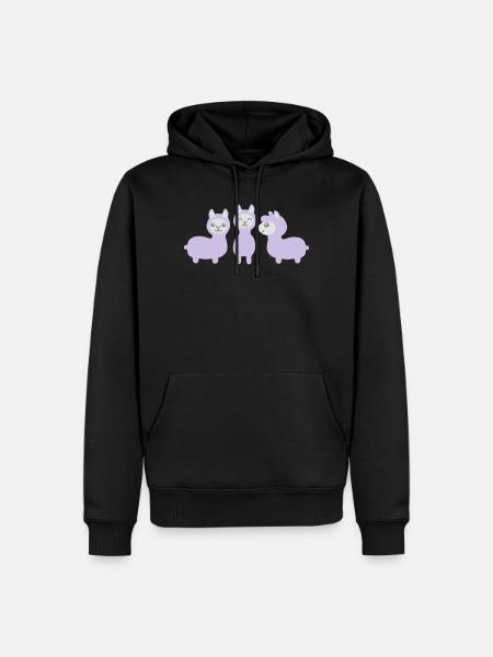 Drei Alpakas - Männer Premium Bio Hoodie - Schwarz