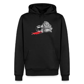 Beschwipste Eule - Männer Premium Bio Hoodie - Schwarz - Vorne - Nico (187cm)