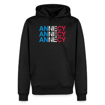 ANNECY Frankreich Drapeau France - Sweat à capuche Premium bio Homme - noir - Devant - Nico (187cm)