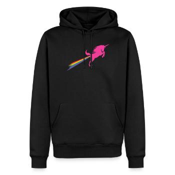 Einhorn Regenbogen Furz - Männer Premium Bio Hoodie - Schwarz - Vorne - Nico (187cm)