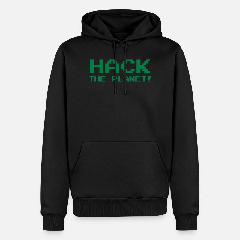 Hack the Planet ! - Männer Premium Bio Hoodie - Schwarz