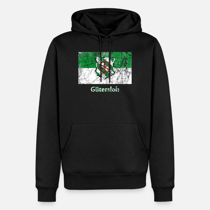drapeau Guetersloh Stadtfahne ville drapeau drapeau - Sweat à capuche Premium bio Homme - noir
