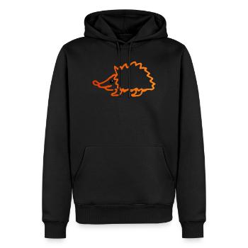 igel - Männer Premium Bio Hoodie - Schwarz - Vorne - Nico (187cm)