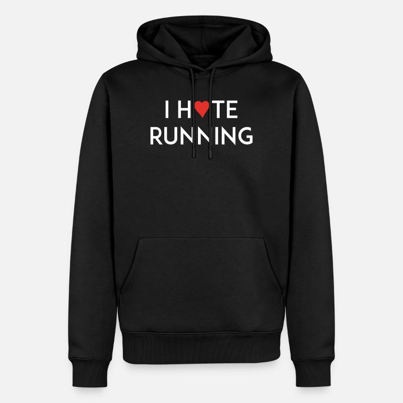 J'aime / Déteste Courir - Sweat à capuche Premium bio Homme - noir