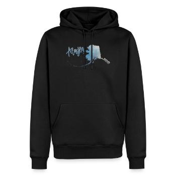 Alaska - Männer Premium Bio Hoodie - Schwarz - Vorne - Nico (187cm)