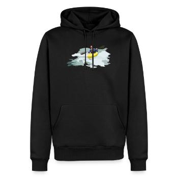 Kajakfahrer im Wildwasserwirbel - Männer Premium Bio Hoodie - Schwarz - Vorne - Nico (187cm)