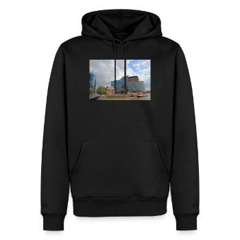 Hamburger Konzerthaus - Männer Premium Bio Hoodie - Schwarz - Vorne - Nico (187cm)
