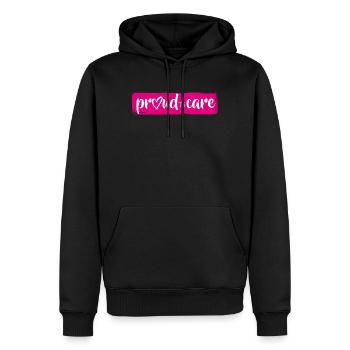 Pour les fières professionnelles infirmières: fier de soigner le logo - Sweat à capuche Premium bio Homme - noir - Devant - Nico (187cm)