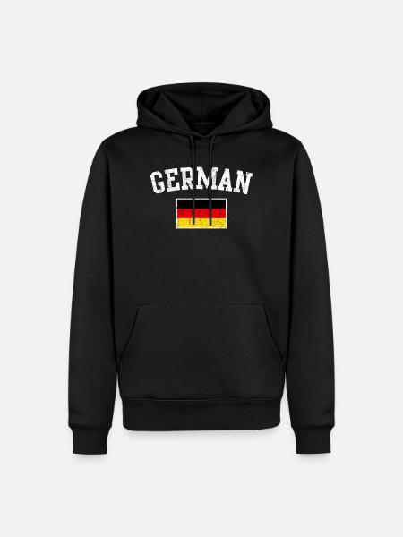 German Flag Emblem Arc - Men’s Premium Organic Hoodie - black