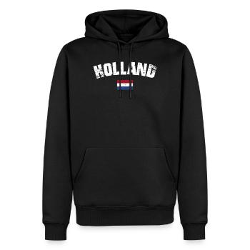 Typographie dégradée de Holland - Sweat à capuche Premium bio Homme - noir - Devant - Nico (187cm)