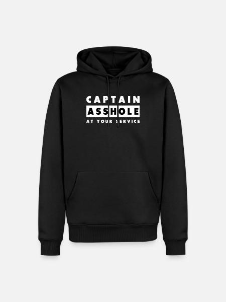 Captain Asshole At Your Service - Men’s Premium Organic Hoodie - black