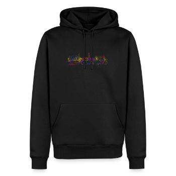 Nürnberg - Männer Premium Bio Hoodie - Schwarz - Vorne - Nico (187cm)