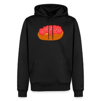Mettbrötchen mit Zwiebeln - Männer Premium Bio Hoodie - Schwarz - Vorne - Nico (187cm)