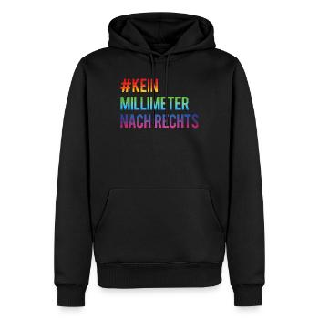 Kein Millimeter Nach Rechts Anti Rassismus - Männer Premium Bio Hoodie - Schwarz - Vorne - Nico (187cm)