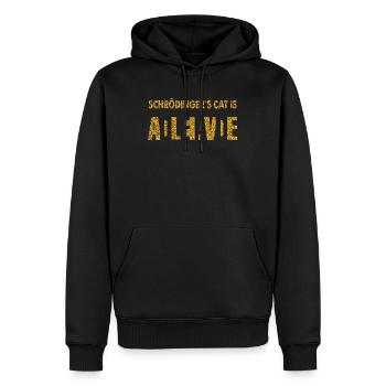 Schrödinger's Cat Physics Science - Men’s Premium Organic Hoodie - black - Front - Nico (187cm)