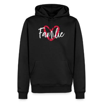 Familie Herz I Partnerlook Eltern Kinder - Männer Premium Bio Hoodie - Schwarz - Vorne - Nico (187cm)